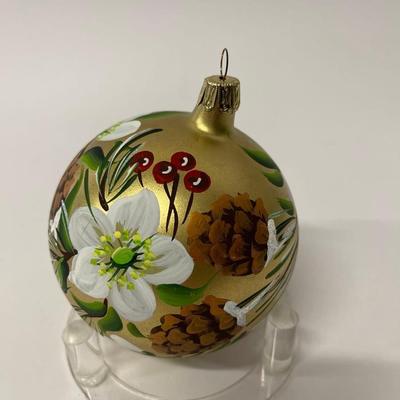 Vintage Circa 2003 Saks Fifth Avenue Annual Christmas Holiday Ball Hand Made Ornament, Signed
