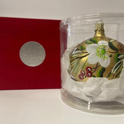 Vintage Circa 2003 Saks Fifth Avenue Annual Christmas Holiday Ball Hand Made Ornament, Signed