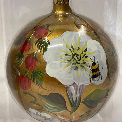Vintage Saks Fifth Avenue Hand Painted Annual Christmas Holiday Ornaments, 1992 & 1993