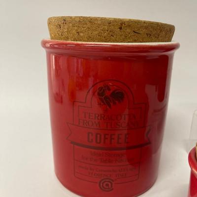 Lot of Red Sur La Table Canisters