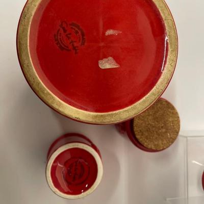 Lot of Red Sur La Table Canisters