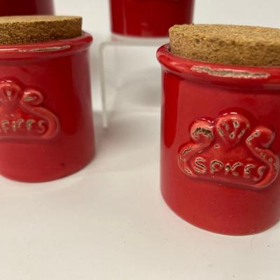 Lot of Red Sur La Table Canisters