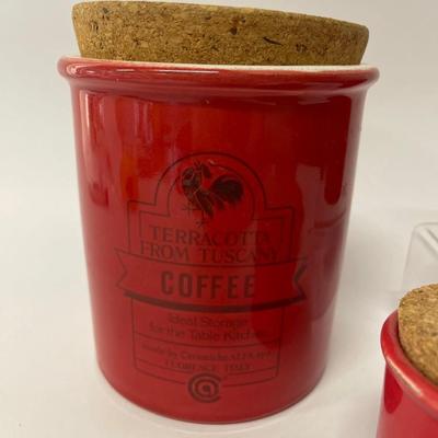 Lot of Red Sur La Table Canisters