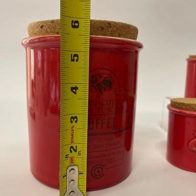 Lot of Red Sur La Table Canisters