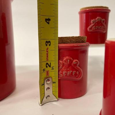 Lot of Red Sur La Table Canisters