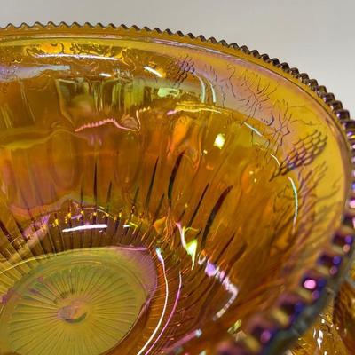 Indiana Glass Harvest Grape Amber Gold Punch Bowl, 10 Cups