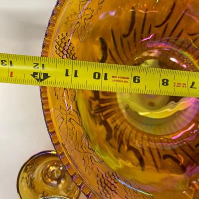 Indiana Glass Harvest Grape Amber Gold Punch Bowl, 10 Cups