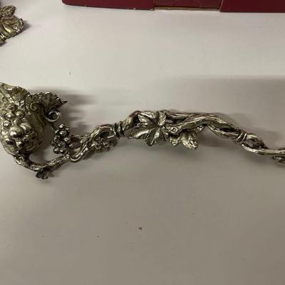 Lot of Gorham Crystal Lotus Sugar & Creamer Plus Metal Candle Snuffer & Salt & Pepper, Grape Pattern