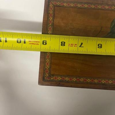 Antique Italian Sorrento Ware Olive Wood Casket, 1920s