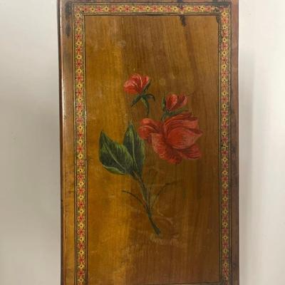 Antique Italian Sorrento Ware Olive Wood Casket, 1920s