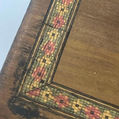 Antique Italian Sorrento Ware Olive Wood Casket, 1920s