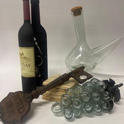 Lot of Wine Themed Bar Accessories