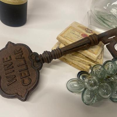 Lot of Wine Themed Bar Accessories
