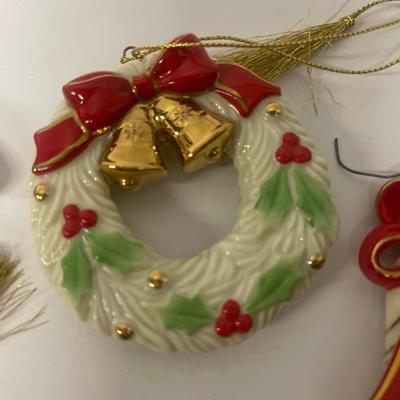 Lot of 5 Lenox Christmas Holiday Ornaments