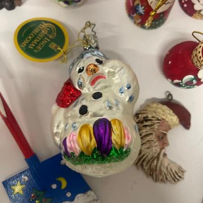 Lot of Assorted Handmade and Hand Painted Christmas Holiday Ornaments