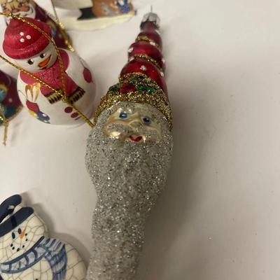 Lot of Assorted Handmade and Hand Painted Christmas Holiday Ornaments
