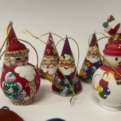Lot of Assorted Handmade and Hand Painted Christmas Holiday Ornaments
