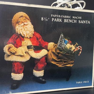 Kurt Adler Fabric Mache Santa & Department 56 City Stock Exchange House