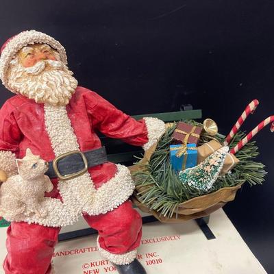Kurt Adler Fabric Mache Santa & Department 56 City Stock Exchange House
