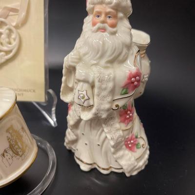 Lenox Christmas Holiday Ornaments, Santa Figurine & Bowl