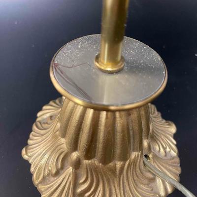 Pair of Gilt Metal Buffet Lamps with Amethyst Crystals