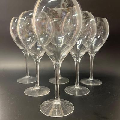 Set of 6 Lenox Silver Rim Wine Glasses