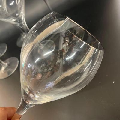 Set of 6 Lenox Silver Rim Wine Glasses