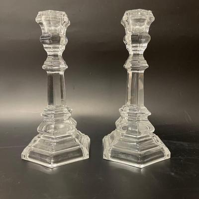 Pair of Tiffany & Co Crystal Candlesticks