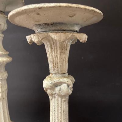 Pair of 2 Heavy Iron Candlesticks