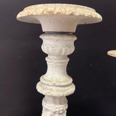 Pair of 2 Heavy Iron Candlesticks