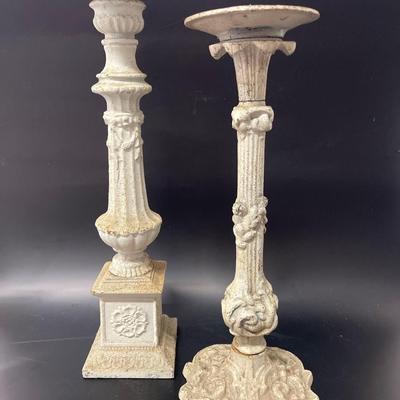 Pair of 2 Heavy Iron Candlesticks