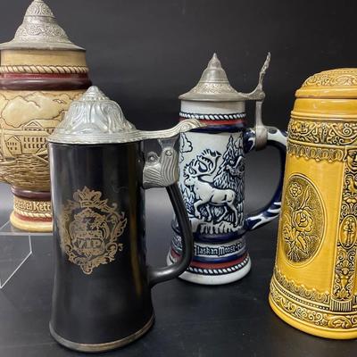 Lot of Vintage Beer Steins