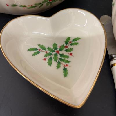 Lot of Lenox Christmas Serving Pieces