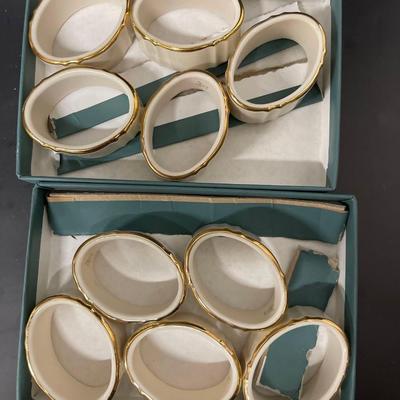 Lot of Lenox Georgian Vase & 10 Napkin Rings