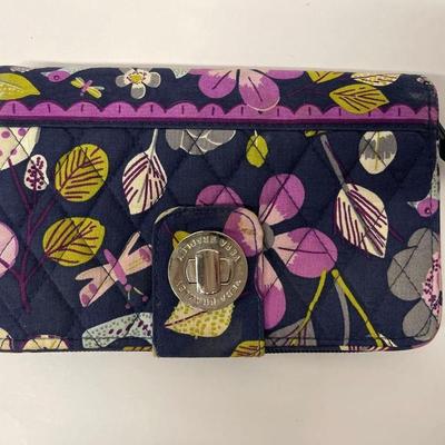 Vera Bradley Floral Nightengale Turnlock Wallet
