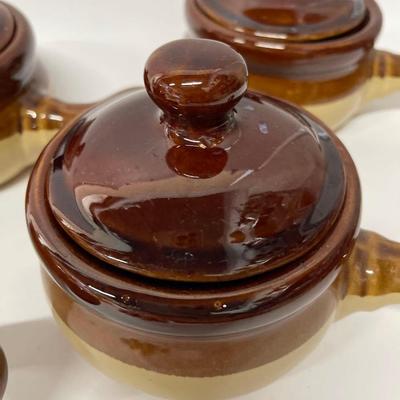 Set of 4 Vintage French Onion Soup Crocks With Lids