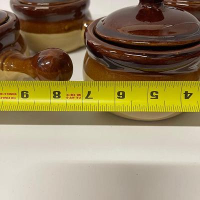 Set of 4 Vintage French Onion Soup Crocks With Lids