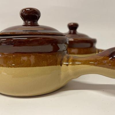 Set of 4 Vintage French Onion Soup Crocks With Lids