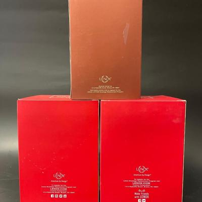 Lot of 3 Lenox Ornaments: 2017 Annual, 2014 Annual & Inner Glow Jeweled Ornament