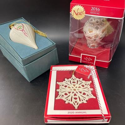 Lot of Lenox Christmas Holiday Ornaments