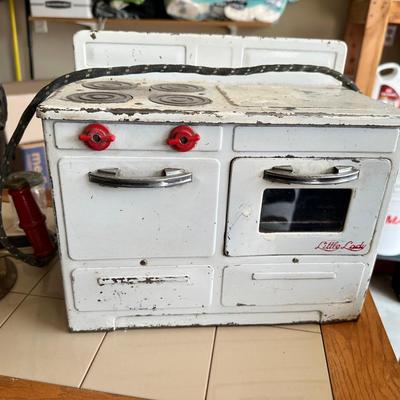 Vintage Metal Electric Plug In Heat Up Stove Top Kids Play Oven Kitchen BL