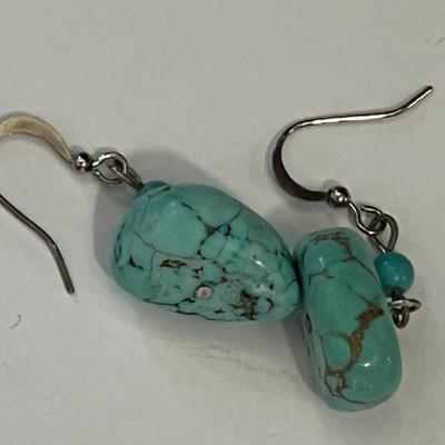 Vintage Glass Bead Rope Necklaces and Stone Earrings