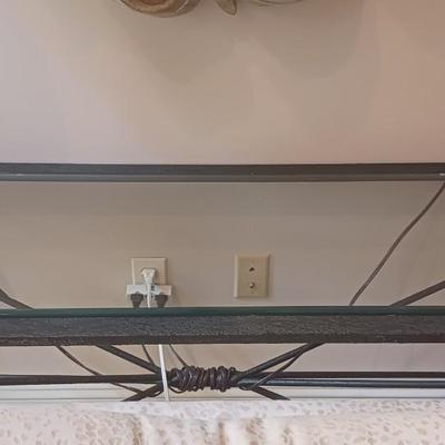 Glass Top with Metal Black Frame Console/Sofa Table