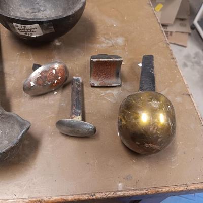 METAL WORKING TOOLS, CAST IRON BOWL AND LADLE AND MORE