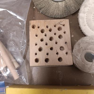 BUFFING WHEELS, TRIPOLI, DOP STICKS, SOLDERING STAND