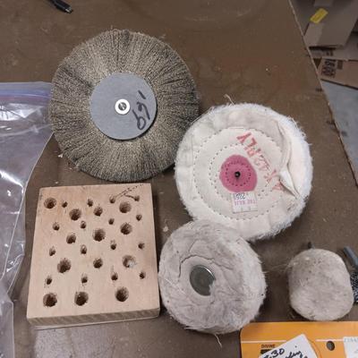 BUFFING WHEELS, TRIPOLI, DOP STICKS, SOLDERING STAND