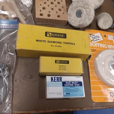 BUFFING WHEELS, TRIPOLI, DOP STICKS, SOLDERING STAND