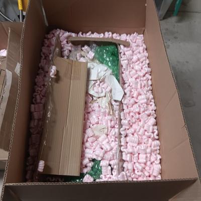 LARGE AND MEDIUM BOX OF STYROFOAM PEANUTS AND BUBBLE WRAP