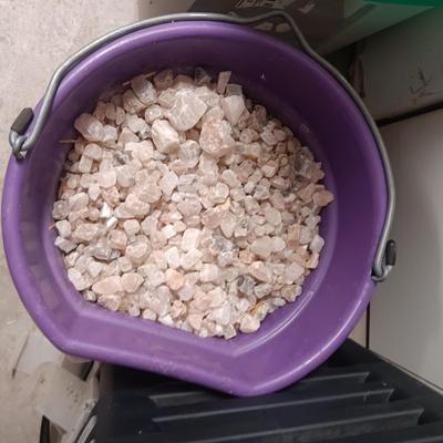 PAIL OF SMALL ROCKS