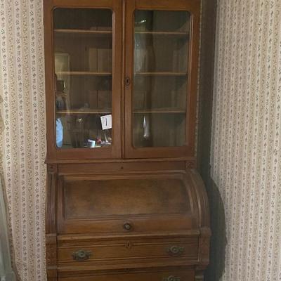 Antique Victorian Roll Top Cylinder Desk